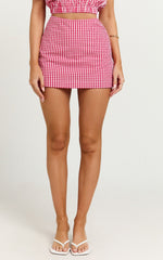 Margie Skirt - Mini Skirt in Red Gingham
