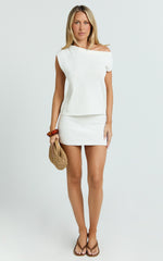 Marilou Mini Skirt - Knit Skirt in White