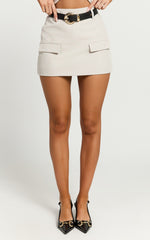 Melinda Mini Skort - Recycled Tailored Skort in Stone