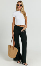Nova Pants - Knitted Wide Leg Pant in Black