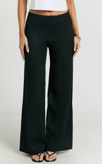 Nova Pants - Knitted Wide Leg Pant in Black