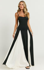 Rima Maxi Dress - line Maxi Dress in Black