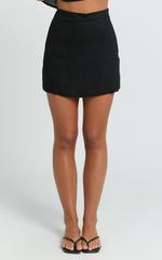 Robilyn Skort - Linen Look Skort in Black