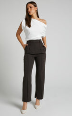 Rogers Pants - High Waisted Pants in Charcoal