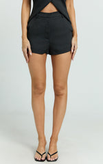 Romeo Shorts - High Waisted Tailored Micro Shorts in Black