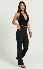 Roschel Pants - High Waisted Flared Pants in Black