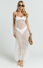 Safiya Maxi Dress - Sweetheart Lace A Line Dress With Slip in White
