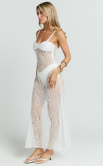 Safiya Maxi Dress - Sweetheart Lace A Line Dress With Slip in White