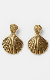 Schiffer Shell Drop Earrings in Gold