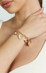 Shellie Charm Bracelet in Gold