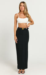 Stella Maxi Skirt - High Waisted Pencil Skirt in Black