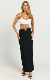 Stella Maxi Skirt - High Waisted Pencil Skirt in Black
