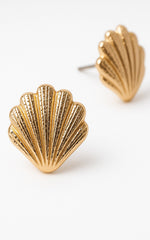 Stephanie Shell Earrings in Gold