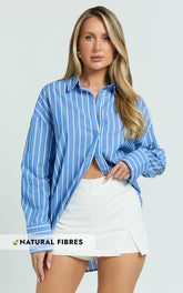Terah Shirt - Button Up Shirt in Blue Stripe