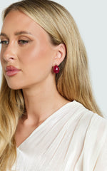 Tillie 3 Pack Earrings in Red/Gold
