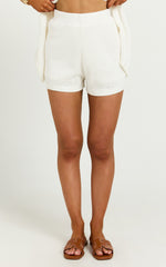 Tristan Shorts - Crochet Knit Relaxed Shorts in Cream