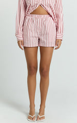 Tristan Shorts - High Waist Elasticated Boxer Shorts in Pink