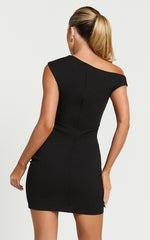 Vilma Mini Dress - One Shoulder Bodycon Dress in Black