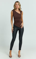 Vivian Pants - High Waisted Coated Skinny Pants in Black