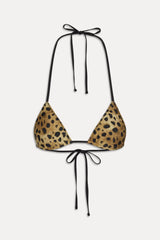 x Khy Nick Triangle Bikini Top - Lacey Leopard