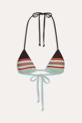 Nick Striped Triangle Bikini Top - Desert Dusk