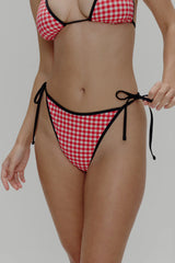 Romeo Cheeky String Bikini Bottom - Cherry Picnic