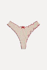x BELLA HADID Dalton Micro Bikini Bottom - Strawberry Polka Dot