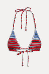 Paradise Micro Halter Bikini Top - Red Summer Stripe