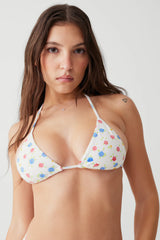 Nick Floral Triangle Bikini Top - Water Blossom