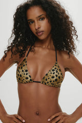 x Khy Nick Triangle Bikini Top - Lacey Leopard