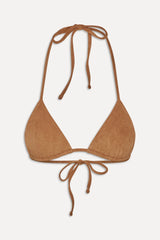 x BELLA HADID Nick Suede Triangle Bikini Top - Sunkissed Suede
