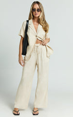 Ace Pants - Linen Look Pant in Oatmeal