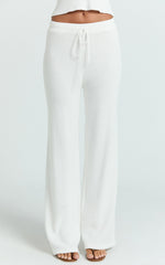 Agnes Pants - High Waist Crochet Pants in Off White