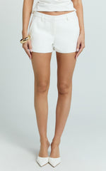 Aimee Shorts - Side Pocket Short Shorts in White