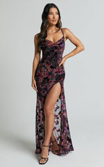 Aletta Maxi Dress - Cowl Cross Back Dress in Aletta Burn Out Floral