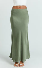 Amari Maxi Skirt - High Waisted Bias Cut Skirt in Sage