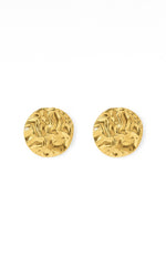 Anastasia Circle Textured Earrings in Gold