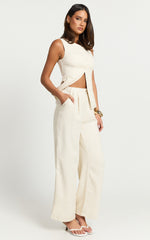 Andie Pants - High Waist Tailored Pants in Cream