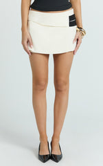 Anya Mini Skirt - High Waist Wrap Skirt in White