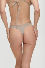 Full Moon Micro Bikini Bottom - Brown Gingham