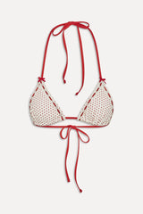 x BELLA HADID Nick Triangle Bikini Top - Strawberry Polka Dot