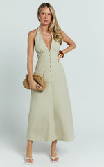 Beata Midi Dress - Line Dress in Sage
