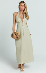 Beata Midi Dress - Line Dress in Sage