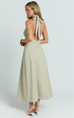 Beata Midi Dress - Line Dress in Sage