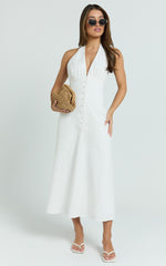 Beata Midi Dress - Line Dress in White