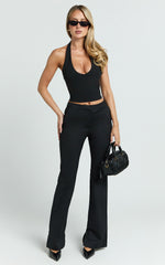 Bella Pants - Low Rise Slim Bootcut Pants in Black