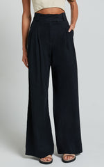 Bette Pants - High Waisted Wide Leg Pants in Black