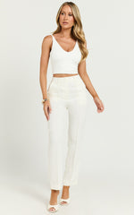 Brianna Pants - High Waist Tapered Pants in White