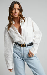 Chaemay Shirt - Long Sleeve Shirt in White