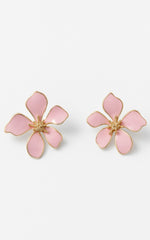 Chaney Enamel Earrings in Pink